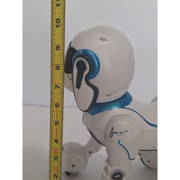 Future Robot Dog Toy – White/Blue RC Robo Puppy – Powers On, No Remote – 12” - Picture 7 of 8